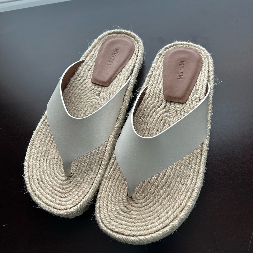 ME+EM White and Cream Sandals Casual Comfort